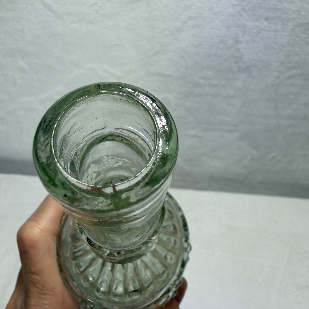 Williams Sonoma Clear Glass Hobnail Ribbed Decorative Bottle Cruet - Picture 5 of 9